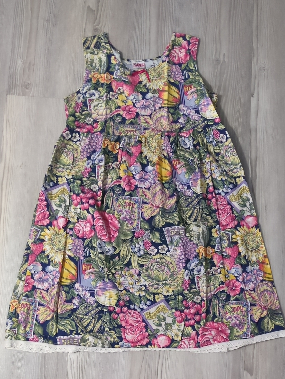 Girls On The Go Floral Cotton Cottagecore Dress Girls Large